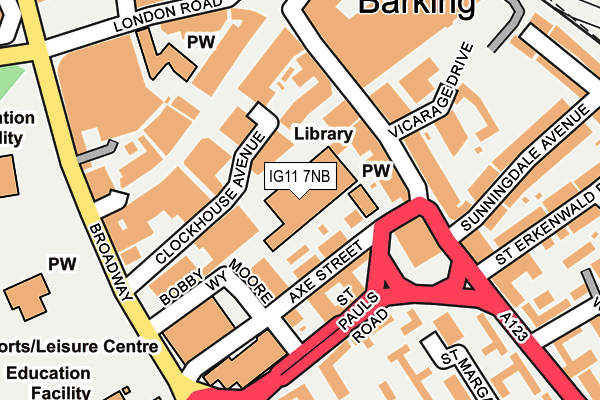 IG11 7NB map - OS OpenMap – Local (Ordnance Survey)