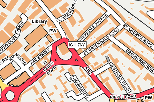 IG11 7NY map - OS OpenMap – Local (Ordnance Survey)