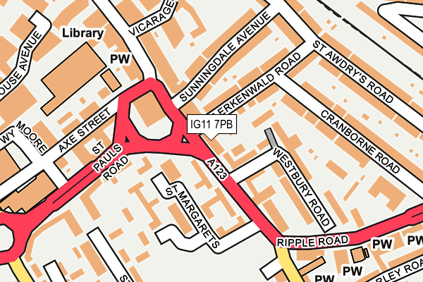 IG11 7PB map - OS OpenMap – Local (Ordnance Survey)