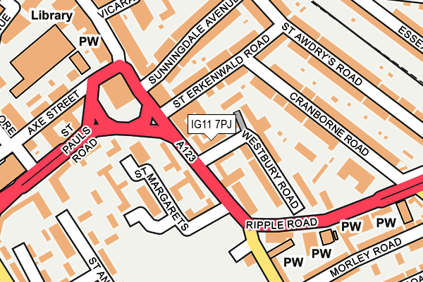 IG11 7PJ map - OS OpenMap – Local (Ordnance Survey)