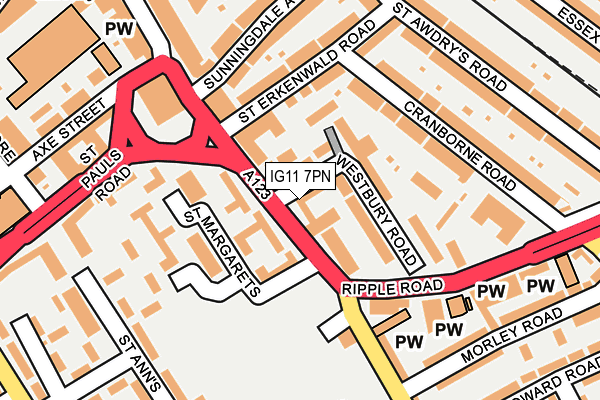 IG11 7PN map - OS OpenMap – Local (Ordnance Survey)