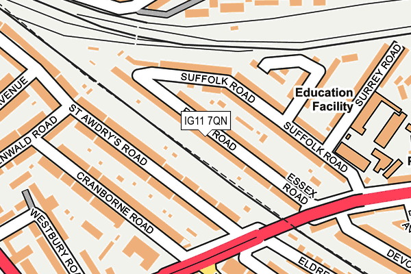 IG11 7QN map - OS OpenMap – Local (Ordnance Survey)