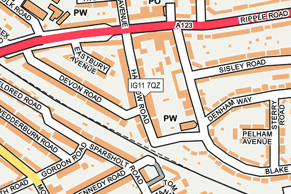 IG11 7QZ map - OS OpenMap – Local (Ordnance Survey)