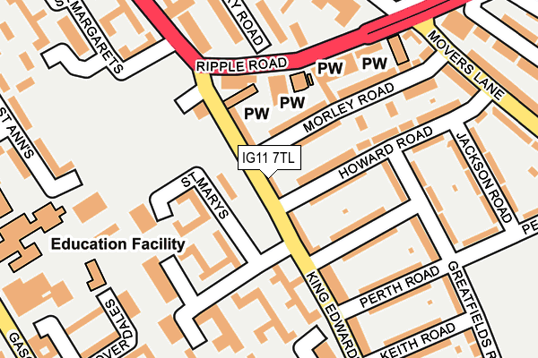 IG11 7TL map - OS OpenMap – Local (Ordnance Survey)