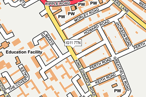 IG11 7TN map - OS OpenMap – Local (Ordnance Survey)