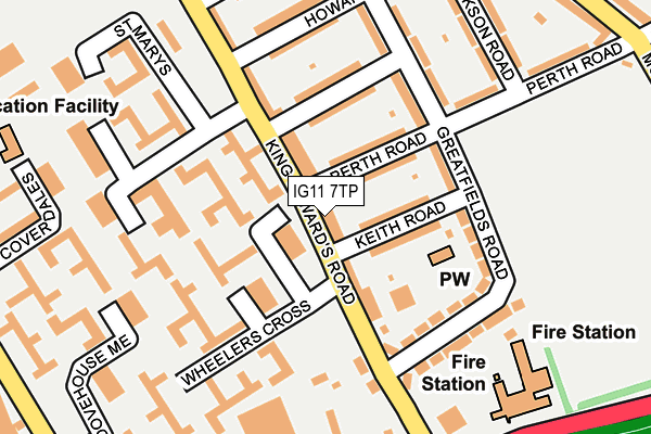 IG11 7TP map - OS OpenMap – Local (Ordnance Survey)