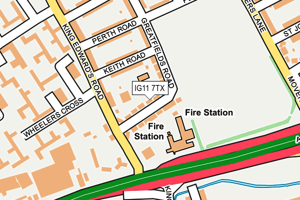 IG11 7TX map - OS OpenMap – Local (Ordnance Survey)