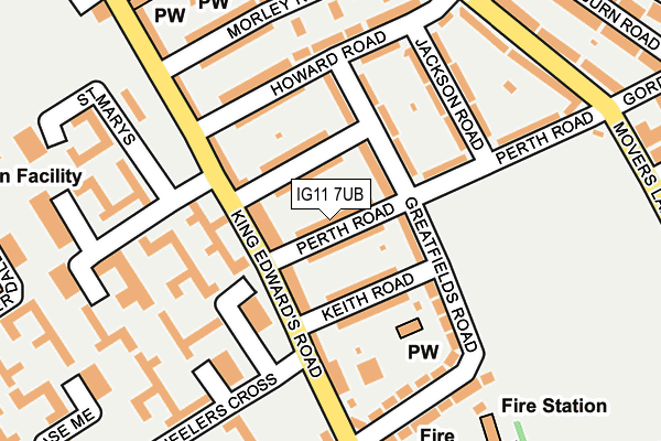 IG11 7UB map - OS OpenMap – Local (Ordnance Survey)