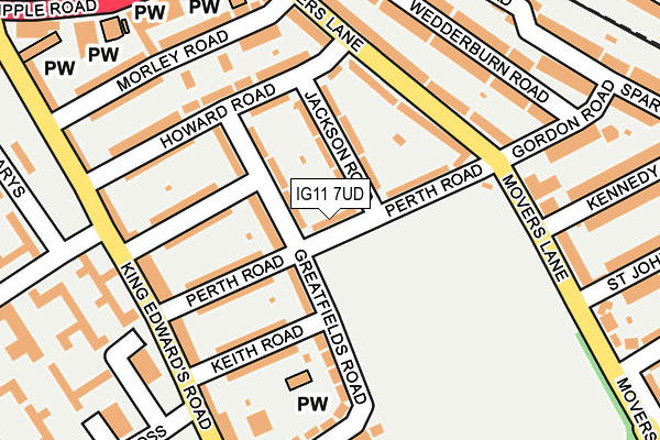 IG11 7UD map - OS OpenMap – Local (Ordnance Survey)