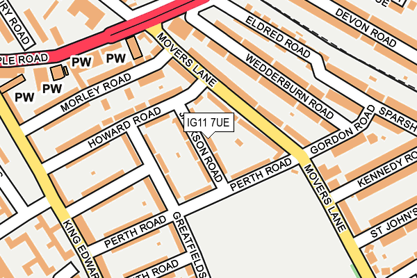 IG11 7UE map - OS OpenMap – Local (Ordnance Survey)