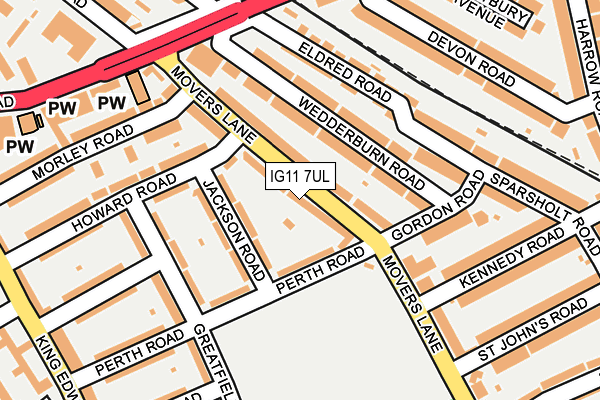 IG11 7UL map - OS OpenMap – Local (Ordnance Survey)