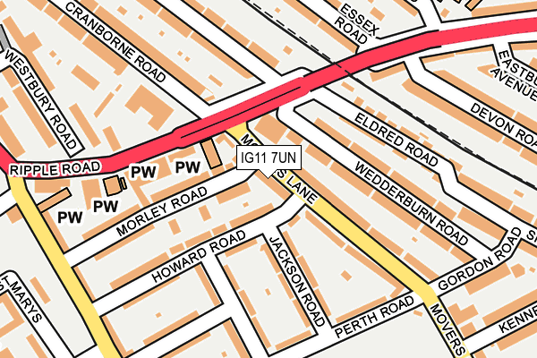 IG11 7UN map - OS OpenMap – Local (Ordnance Survey)