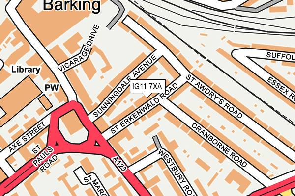 IG11 7XA map - OS OpenMap – Local (Ordnance Survey)