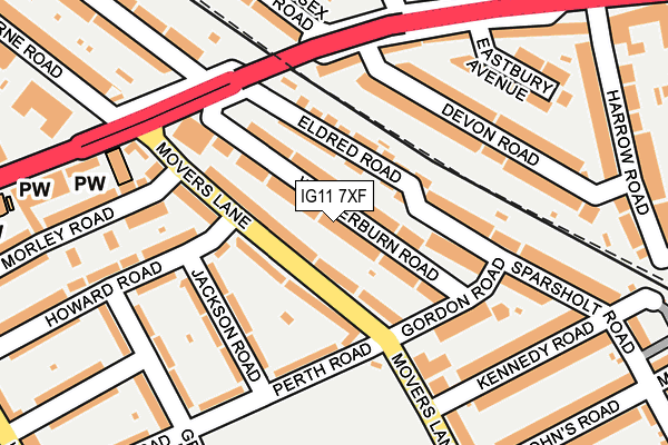 IG11 7XF map - OS OpenMap – Local (Ordnance Survey)