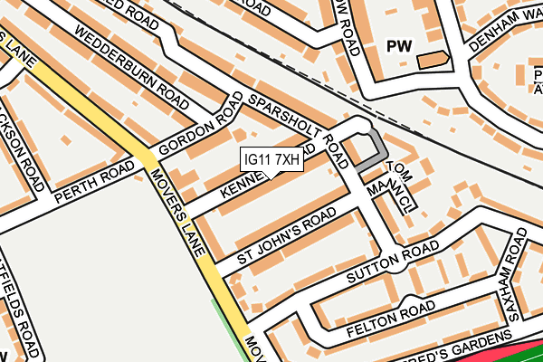 IG11 7XH map - OS OpenMap – Local (Ordnance Survey)