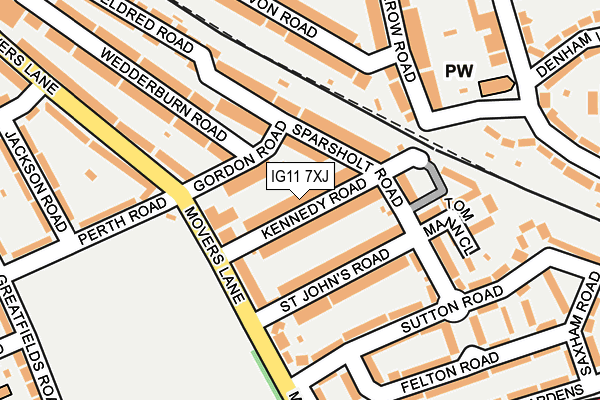 IG11 7XJ map - OS OpenMap – Local (Ordnance Survey)