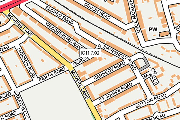 IG11 7XQ map - OS OpenMap – Local (Ordnance Survey)