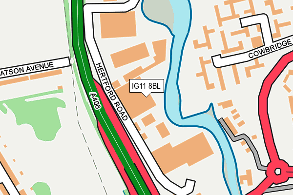 IG11 8BL map - OS OpenMap – Local (Ordnance Survey)
