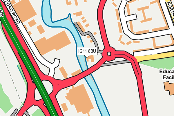 IG11 8BU map - OS OpenMap – Local (Ordnance Survey)