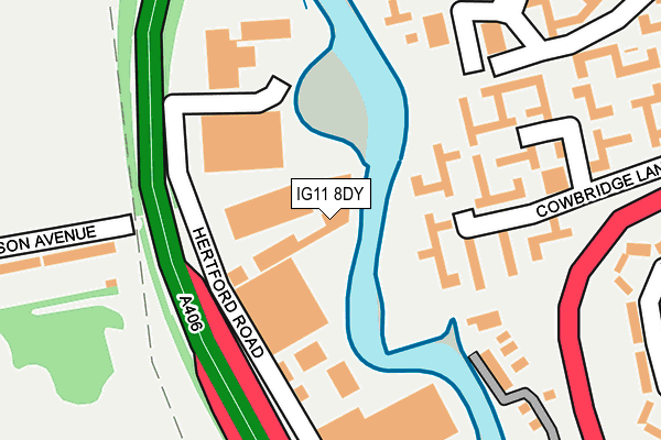 IG11 8DY map - OS OpenMap – Local (Ordnance Survey)
