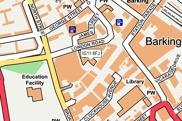 IG11 8FJ map - OS OpenMap – Local (Ordnance Survey)