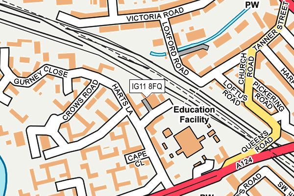 IG11 8FQ map - OS OpenMap – Local (Ordnance Survey)