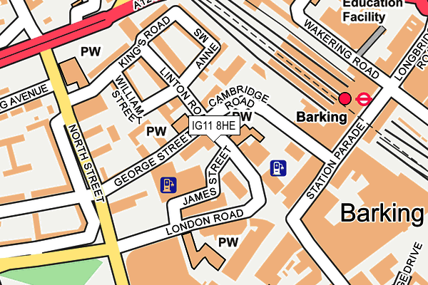 IG11 8HE map - OS OpenMap – Local (Ordnance Survey)