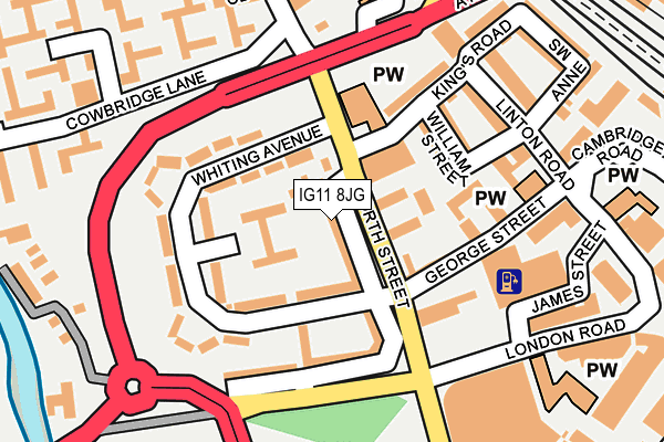 IG11 8JG map - OS OpenMap – Local (Ordnance Survey)
