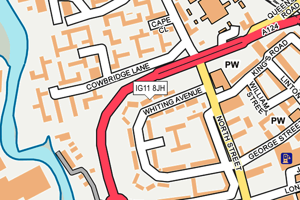 IG11 8JH map - OS OpenMap – Local (Ordnance Survey)