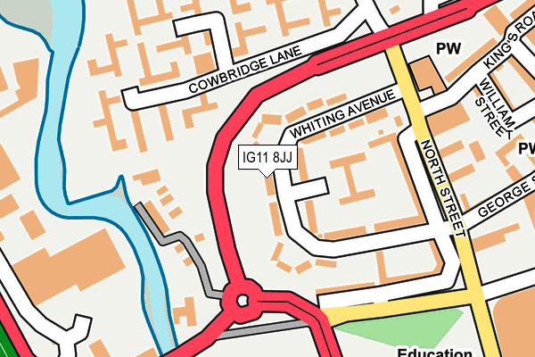 IG11 8JJ map - OS OpenMap – Local (Ordnance Survey)