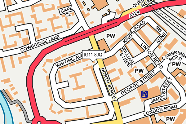 IG11 8JQ map - OS OpenMap – Local (Ordnance Survey)