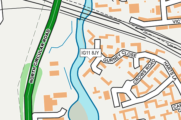 IG11 8JY map - OS OpenMap – Local (Ordnance Survey)