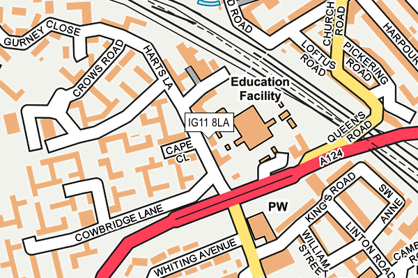 IG11 8LA map - OS OpenMap – Local (Ordnance Survey)