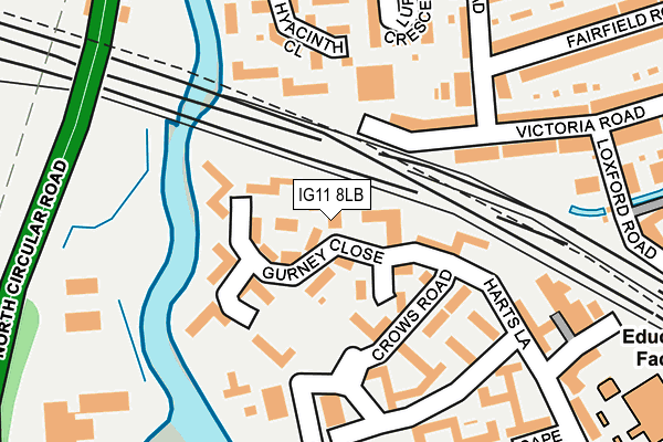 IG11 8LB map - OS OpenMap – Local (Ordnance Survey)