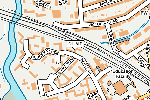 IG11 8LD map - OS OpenMap – Local (Ordnance Survey)