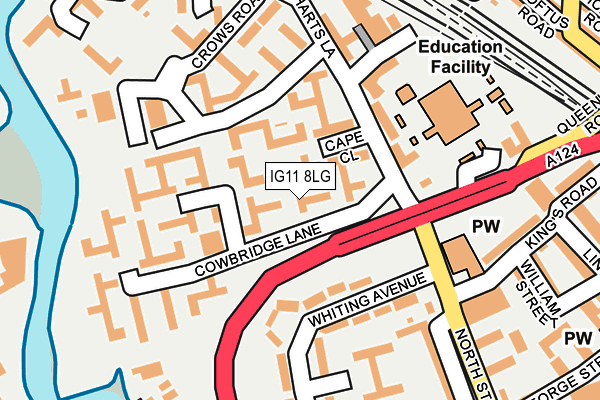 IG11 8LG map - OS OpenMap – Local (Ordnance Survey)