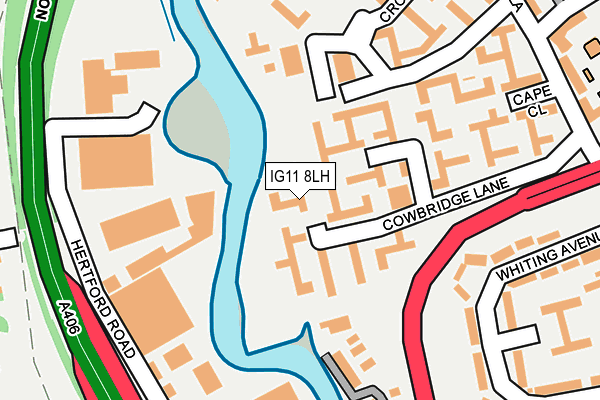 IG11 8LH map - OS OpenMap – Local (Ordnance Survey)