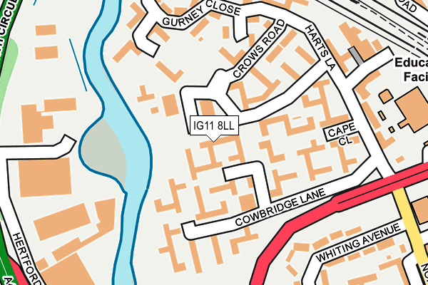 IG11 8LL map - OS OpenMap – Local (Ordnance Survey)