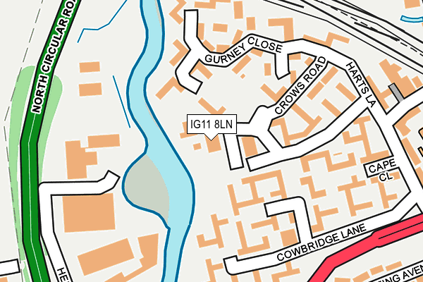 IG11 8LN map - OS OpenMap – Local (Ordnance Survey)