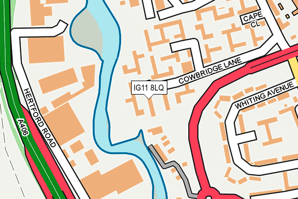 IG11 8LQ map - OS OpenMap – Local (Ordnance Survey)