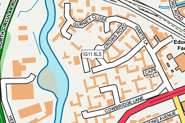 IG11 8LS map - OS OpenMap – Local (Ordnance Survey)