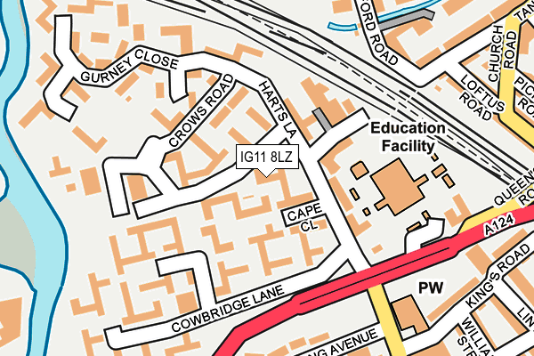 IG11 8LZ map - OS OpenMap – Local (Ordnance Survey)