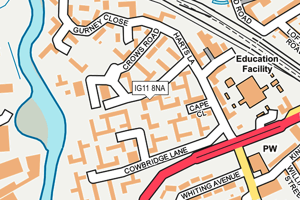 IG11 8NA map - OS OpenMap – Local (Ordnance Survey)