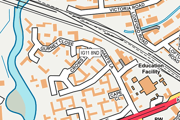 IG11 8ND map - OS OpenMap – Local (Ordnance Survey)