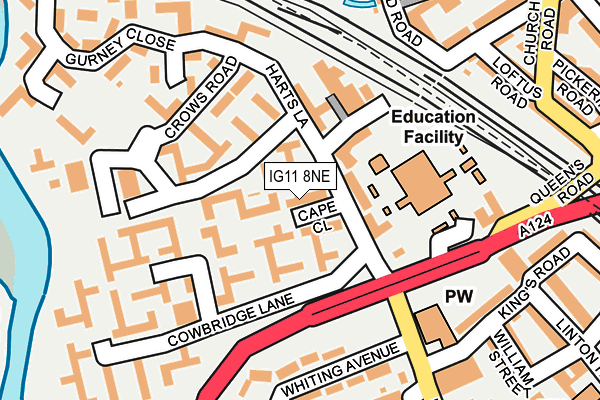 IG11 8NE map - OS OpenMap – Local (Ordnance Survey)