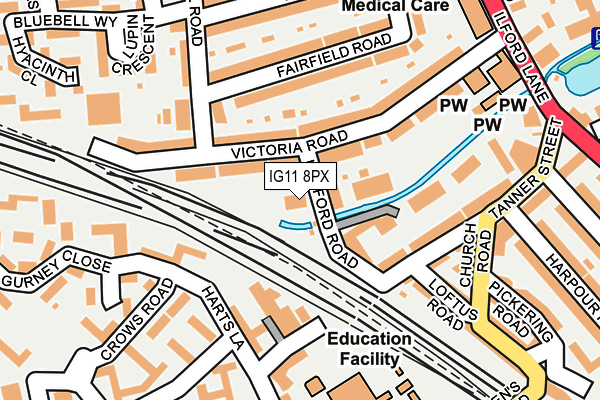 IG11 8PX map - OS OpenMap – Local (Ordnance Survey)