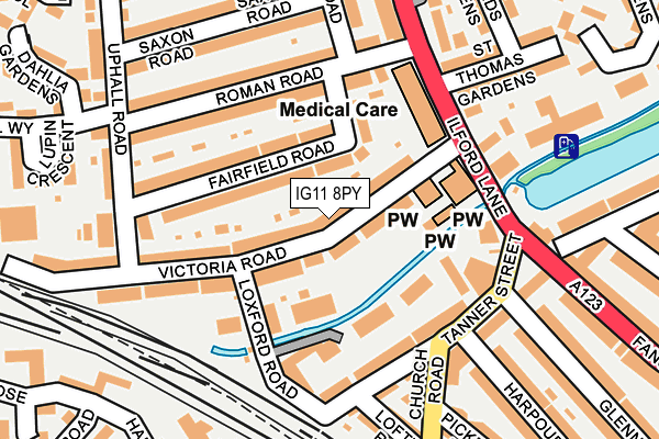 IG11 8PY map - OS OpenMap – Local (Ordnance Survey)