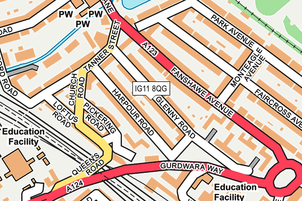 IG11 8QG map - OS OpenMap – Local (Ordnance Survey)