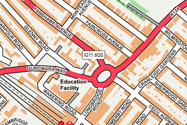 IG11 8QS map - OS OpenMap – Local (Ordnance Survey)