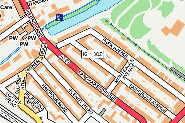 IG11 8QZ map - OS OpenMap – Local (Ordnance Survey)